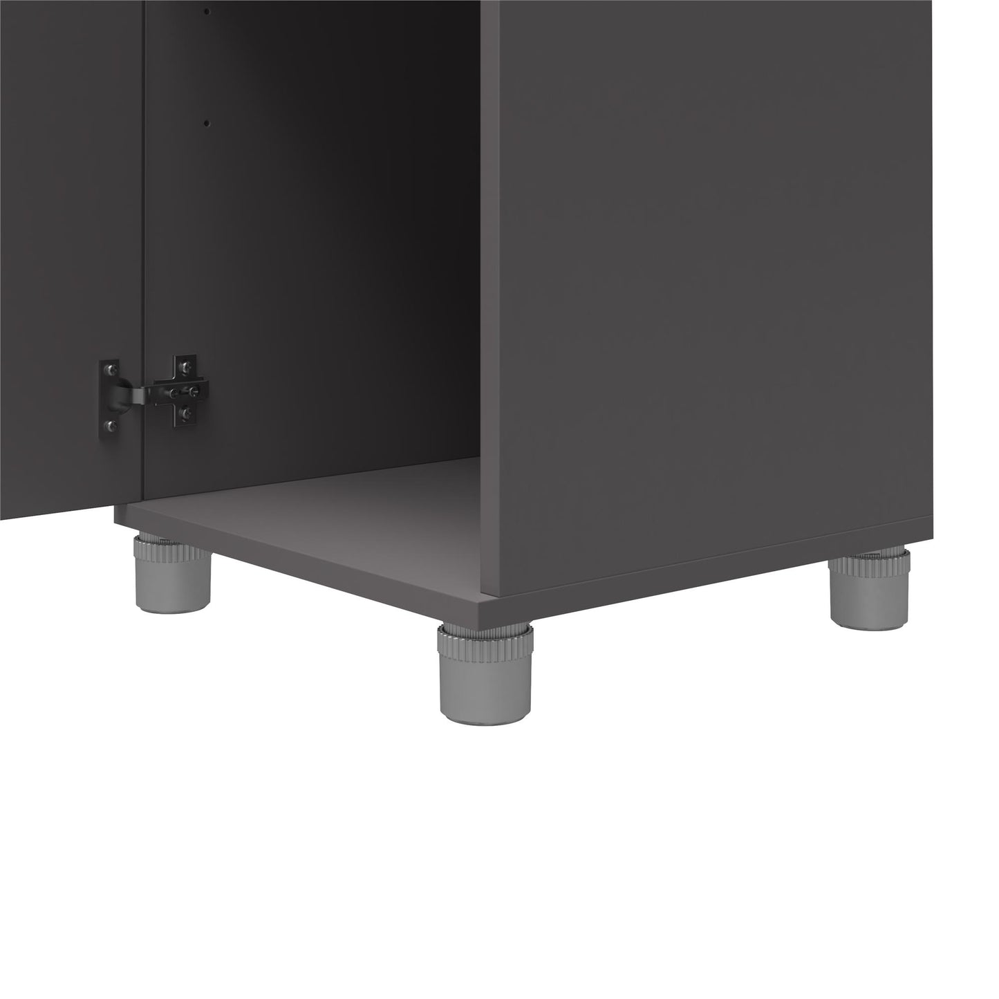 Camberly 60" Tall Storage Cabinet with 4 Shelves and Adjustable Feet - Graphite Grey