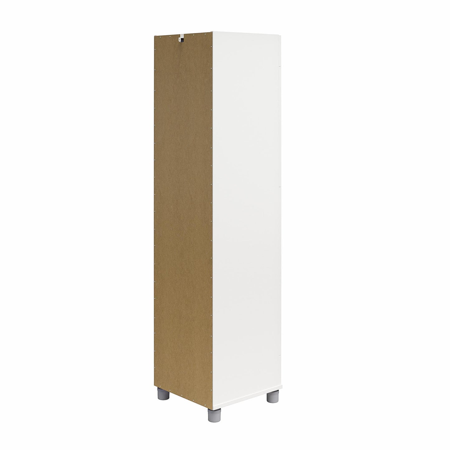Basin 60" Tall Storage Cabinet with 4 Shelves and Adjustable Feet - White