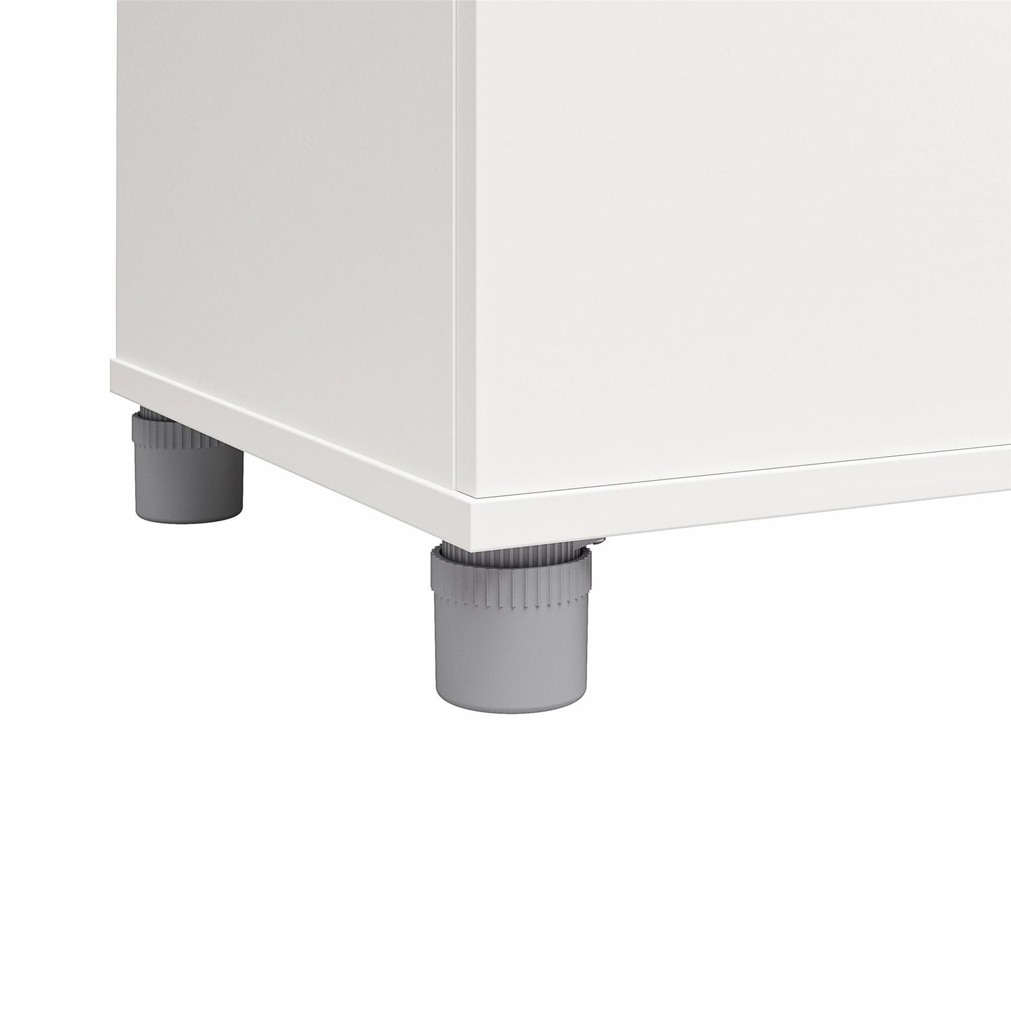 Basin 60" Tall Storage Cabinet with 4 Shelves and Adjustable Feet - White