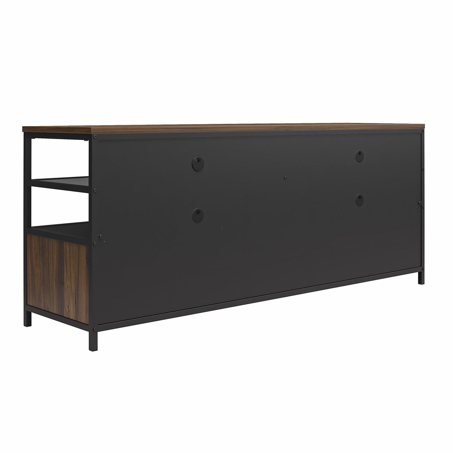 Structure Mixed Media TV Stand with 4 Shelves and 2 Drawers for TVs up to 60 Inches - Columbia Walnut