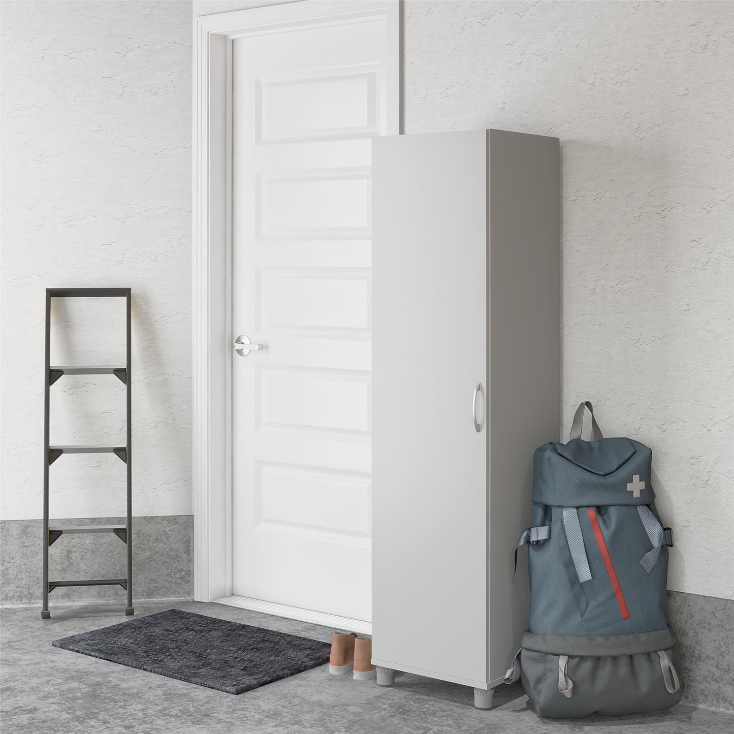 Basin 60" Tall Storage Cabinet with 4 Shelves and Adjustable Feet - Dove Gray