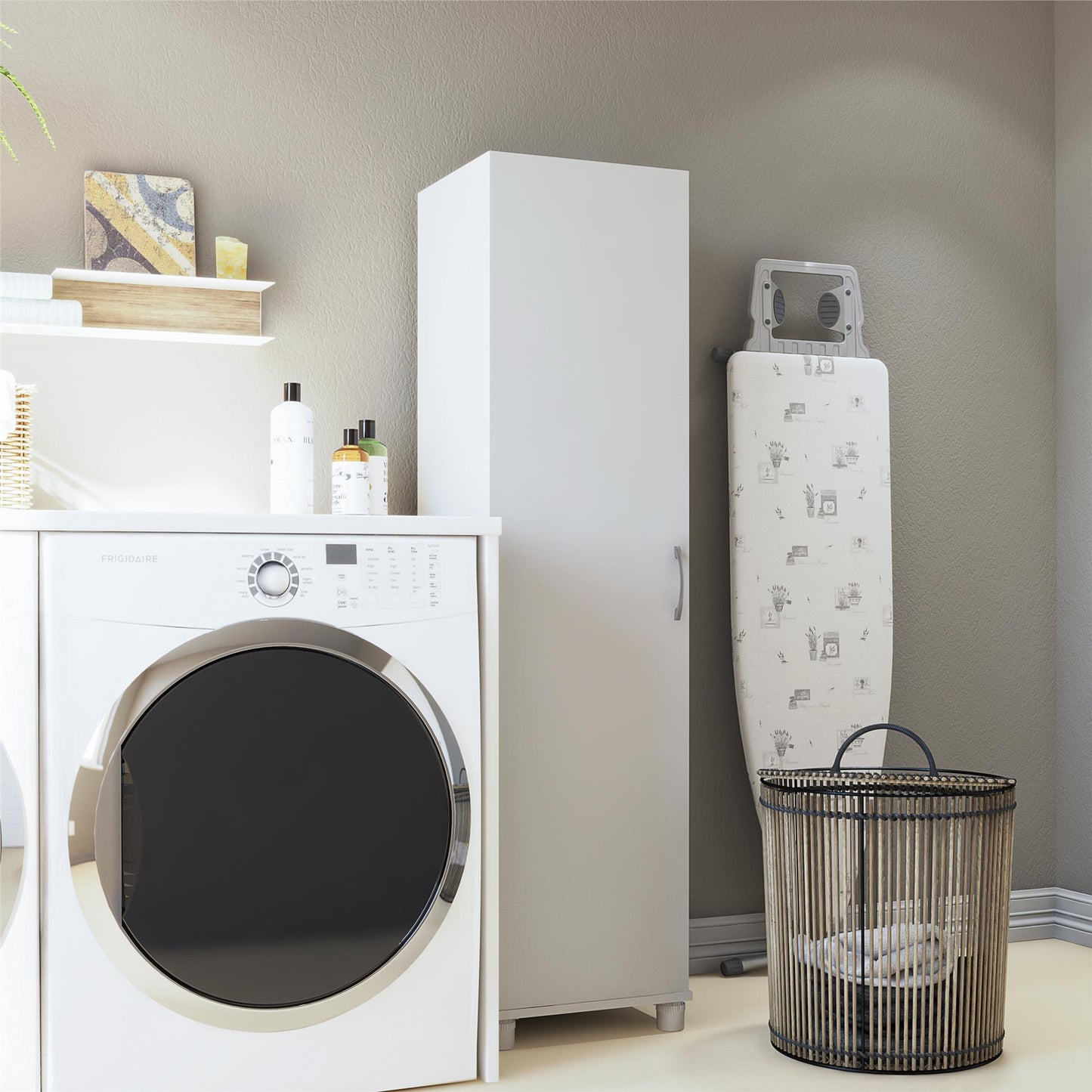 Basin 60" Tall Storage Cabinet with 4 Shelves and Adjustable Feet - Dove Gray