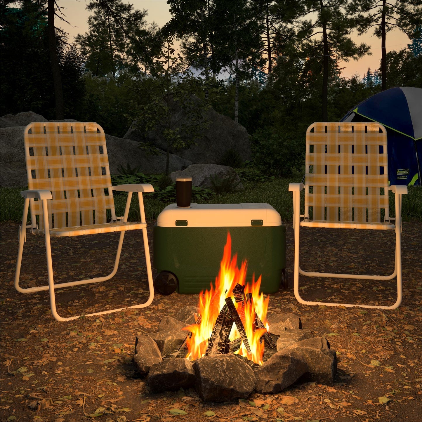 Novogratz Poolside Gossip, Priscilla Folding Chairs, 2-Pack, Yellow - Yellow - 2-Pack