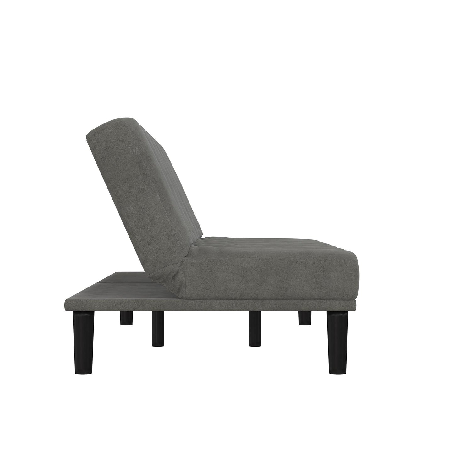 Mainstays Channel Cushion Futon, Gray Microfiber - Gray