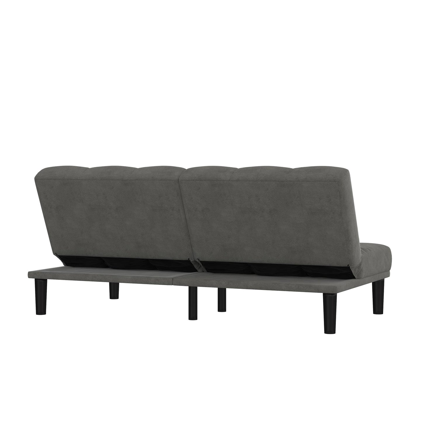 Mainstays Channel Cushion Futon, Gray Microfiber - Gray