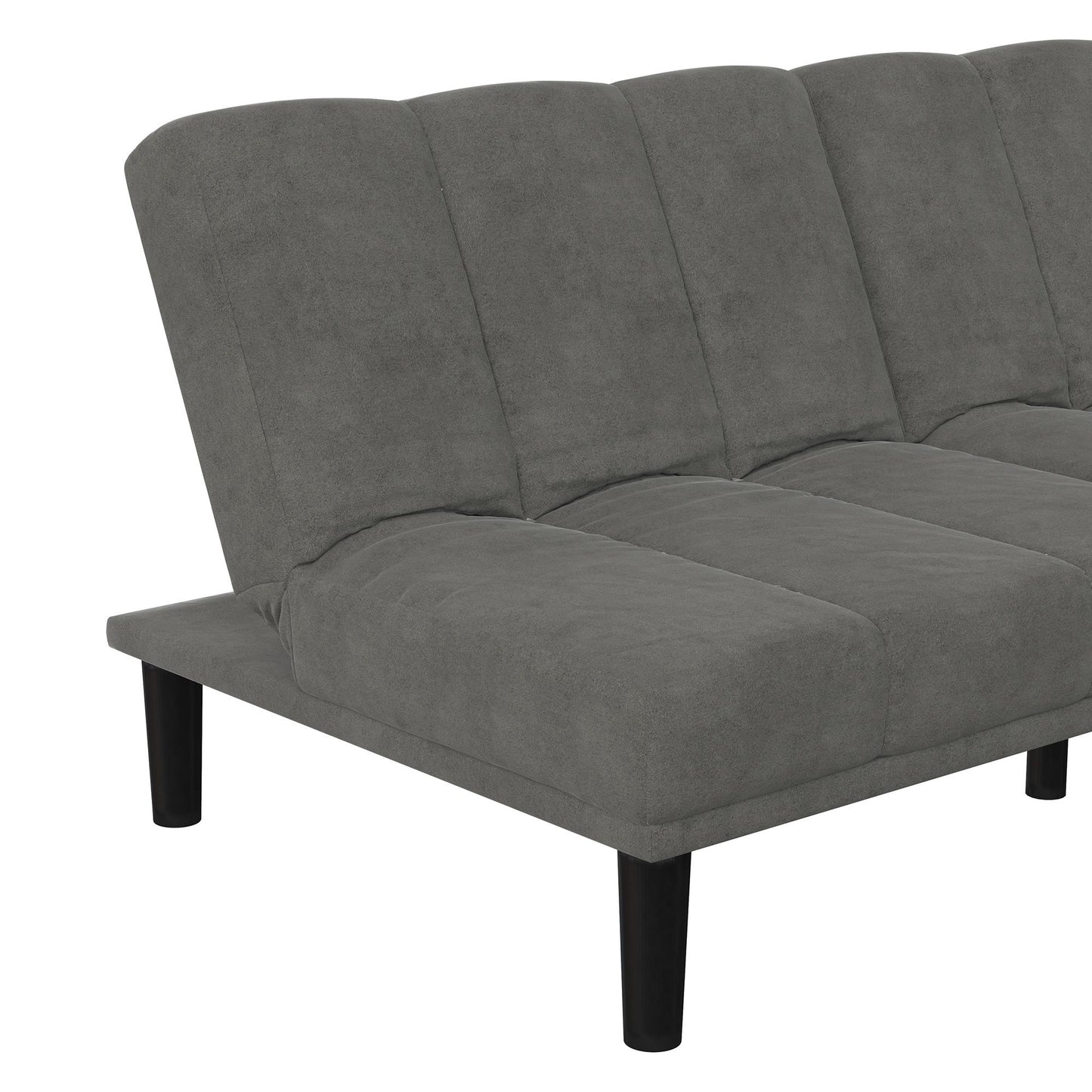 Mainstays Channel Cushion Futon, Gray Microfiber - Gray