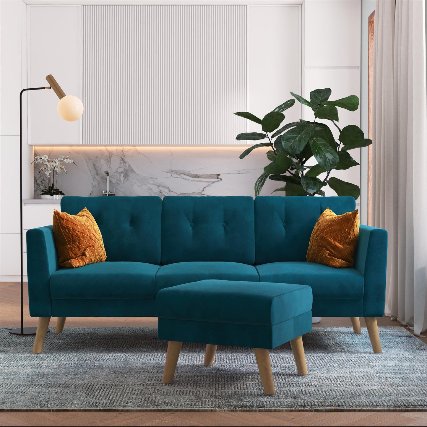 Gloria Sofa Sectional - Blue