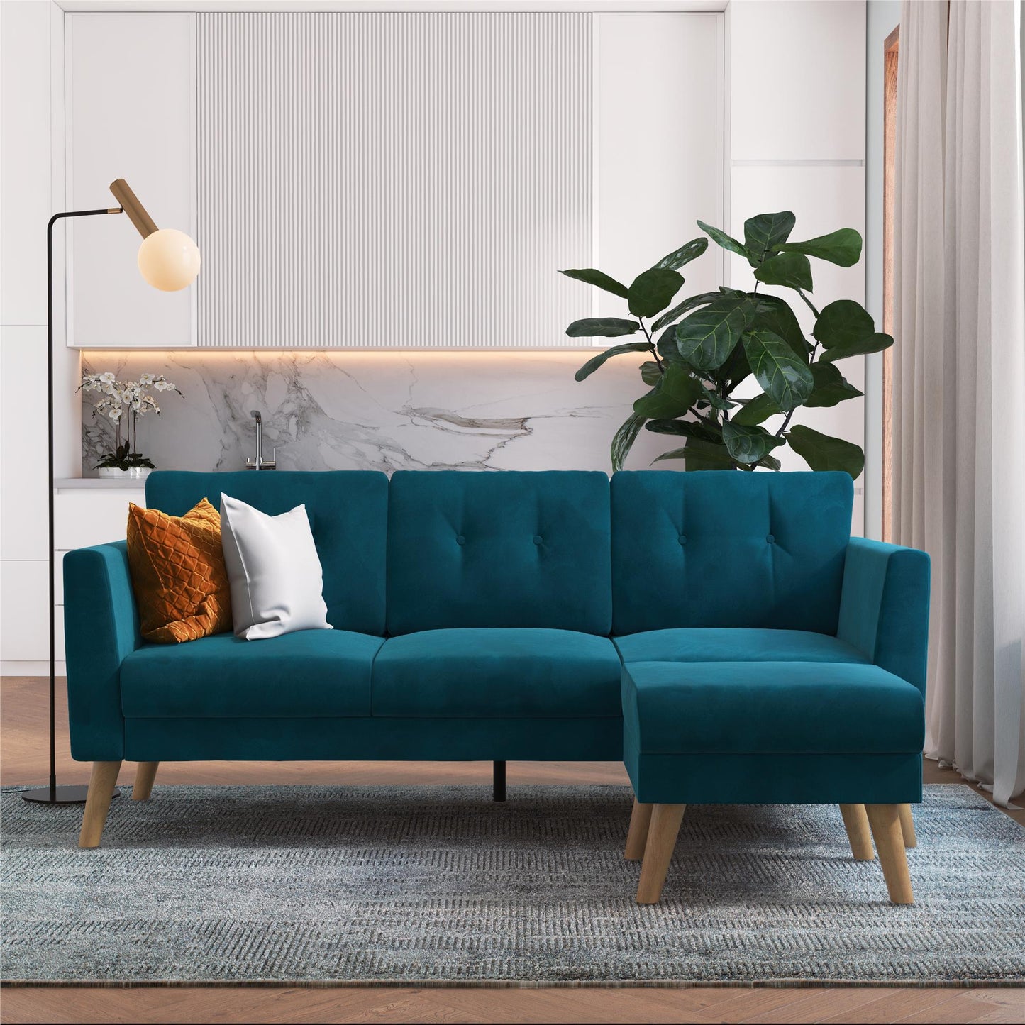 Gloria Sofa Sectional - Blue
