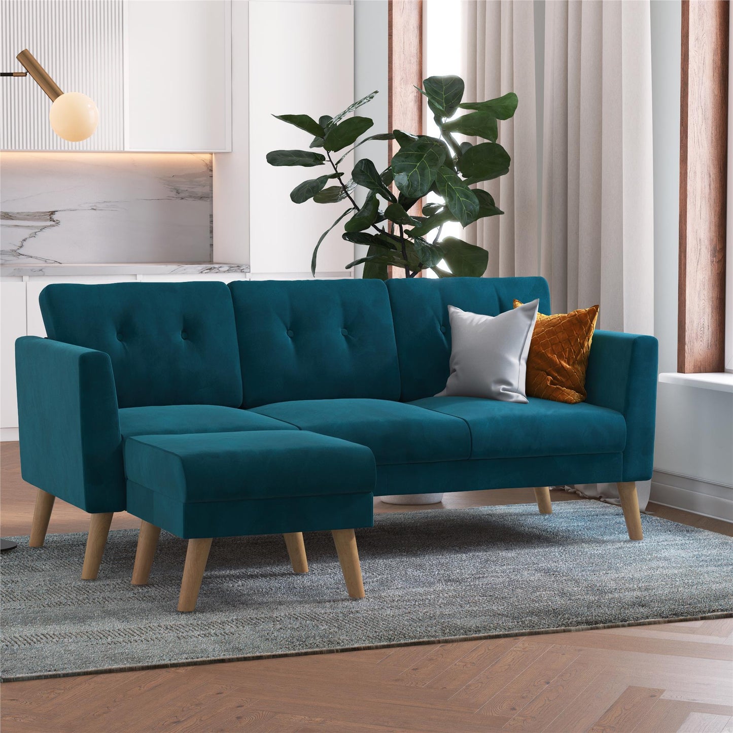 Gloria Sofa Sectional - Blue