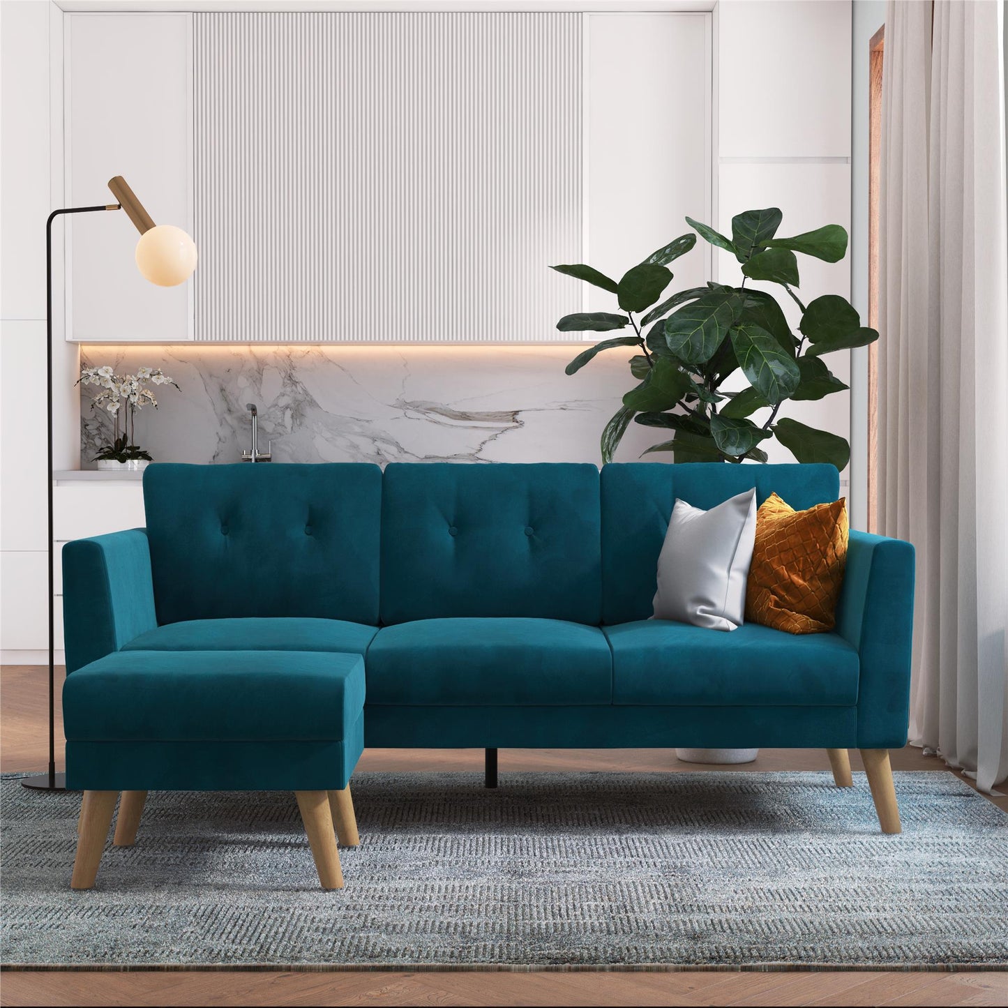 Gloria Sofa Sectional - Blue