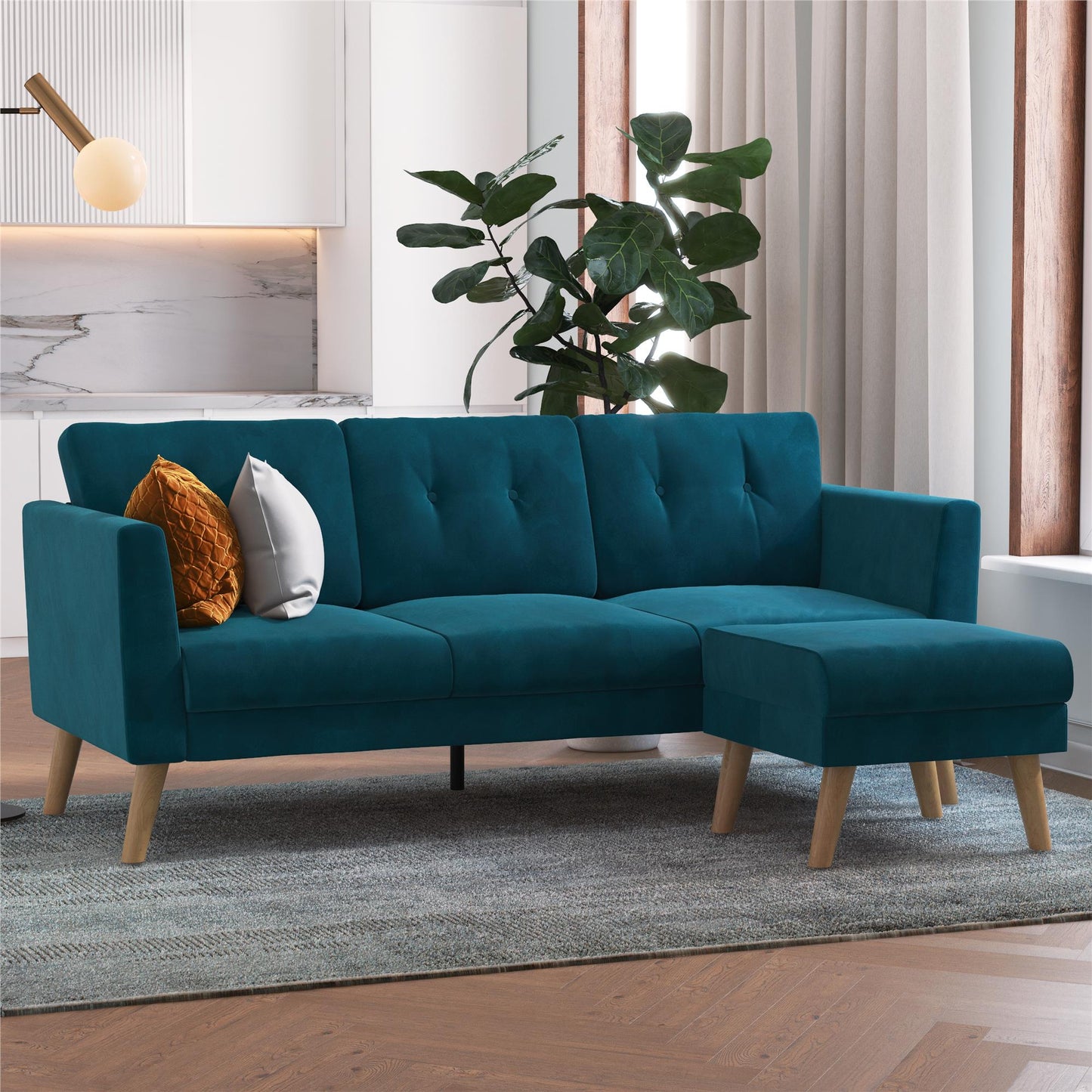 Gloria Sofa Sectional - Blue