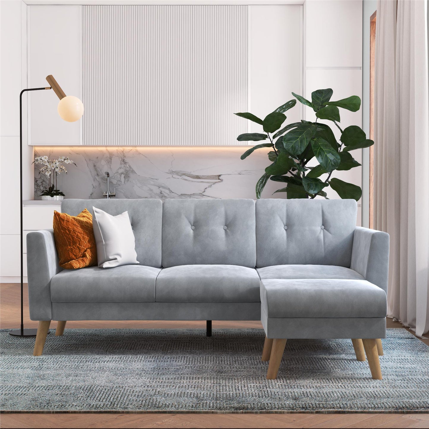 Gloria Sofa Sectional - Light Gray