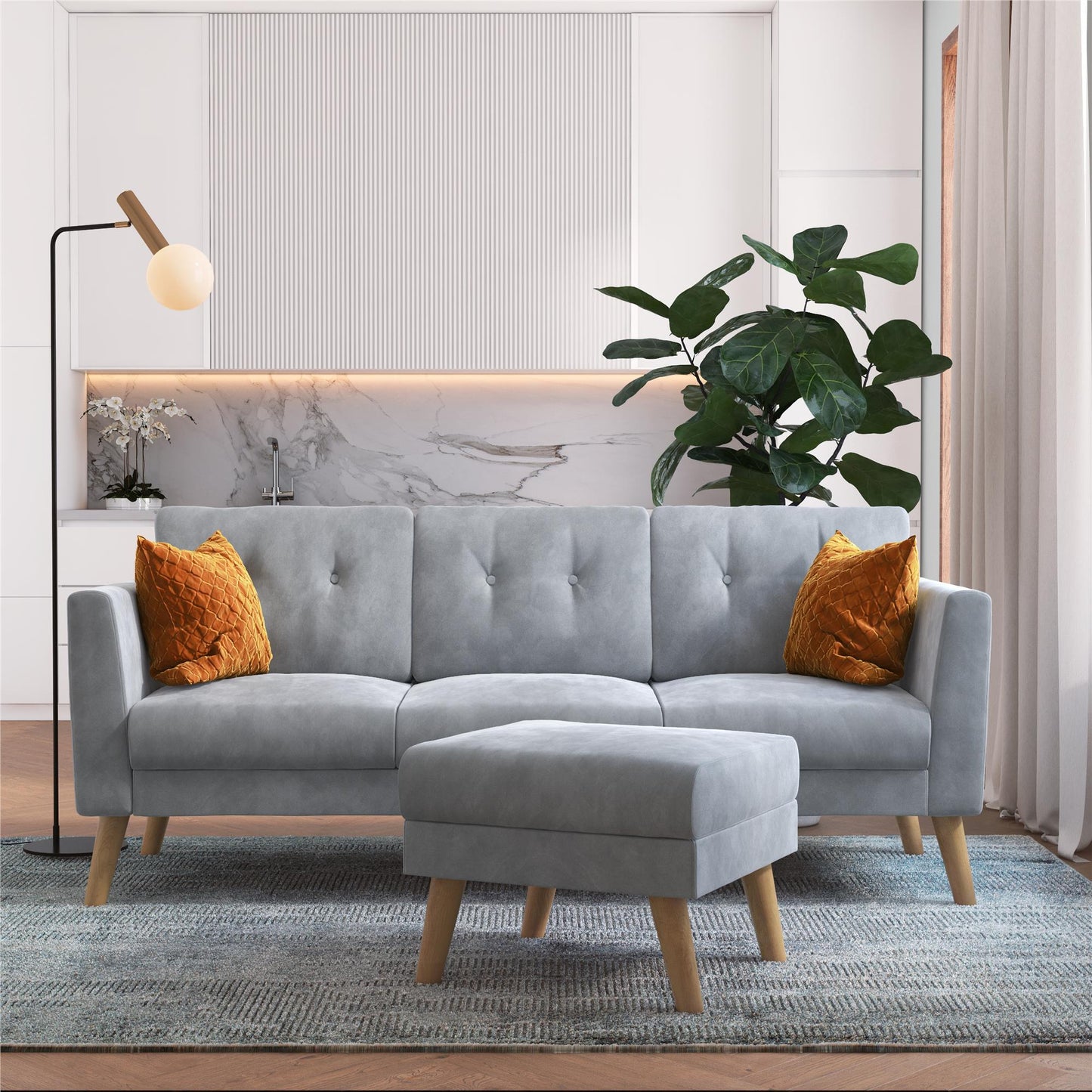 Gloria Sofa Sectional - Light Gray