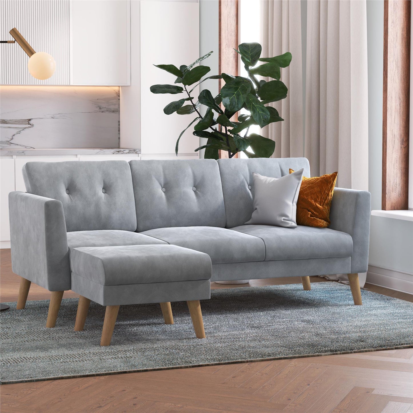 Gloria Sofa Sectional - Light Gray