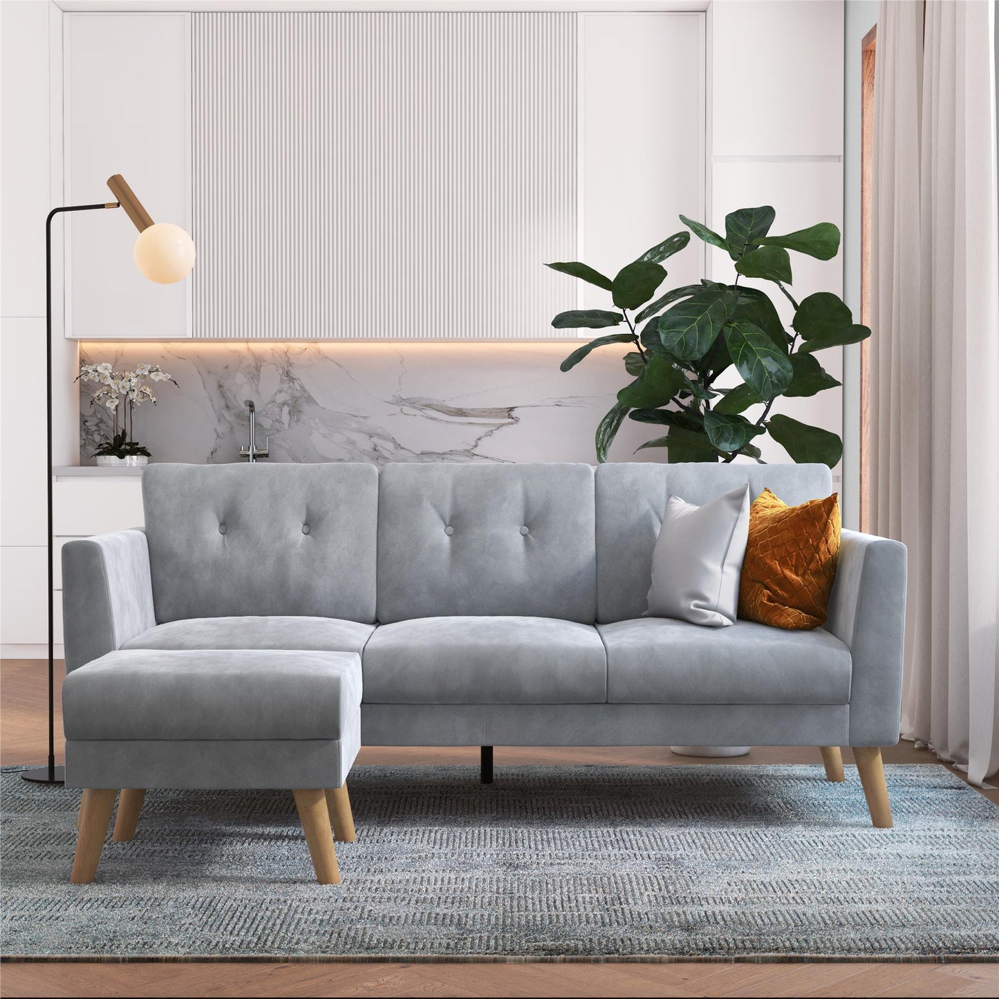 Gloria Sofa Sectional - Light Gray