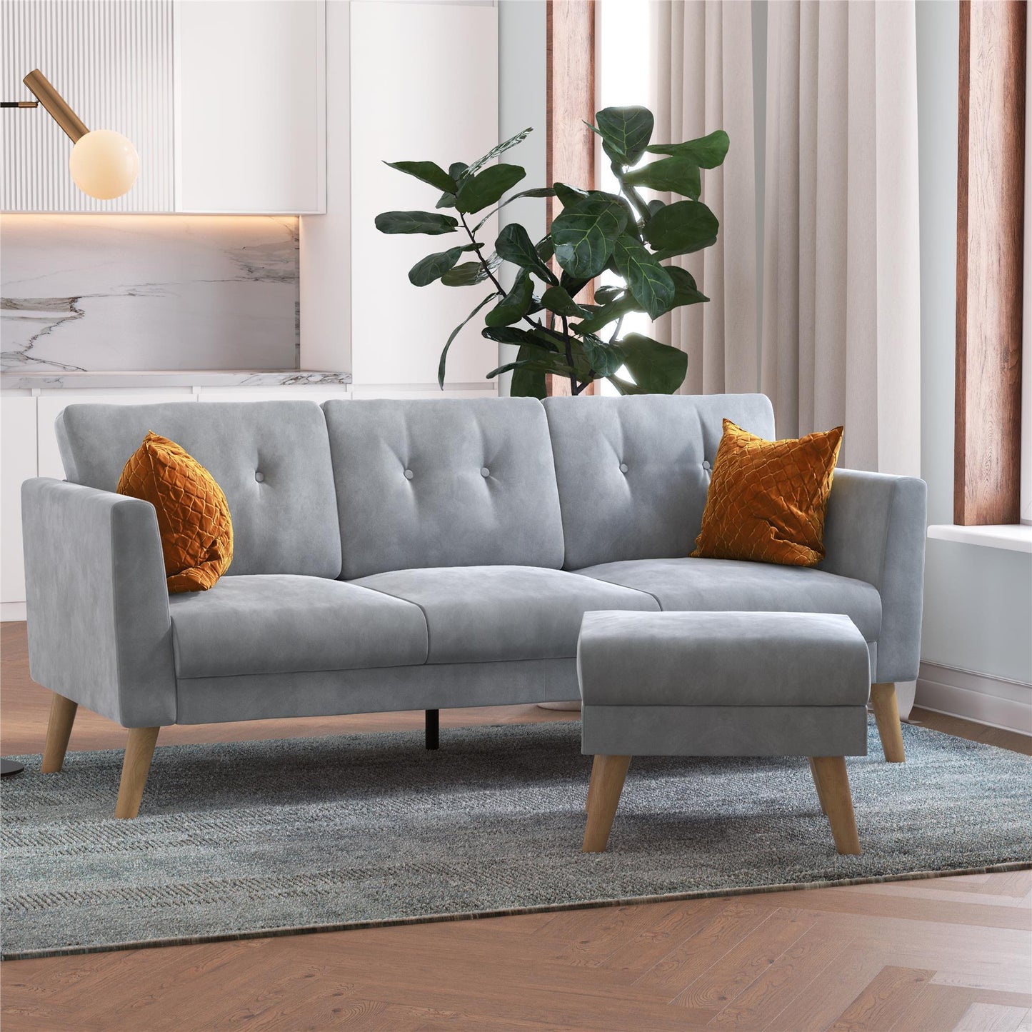 Gloria Sofa Sectional - Light Gray