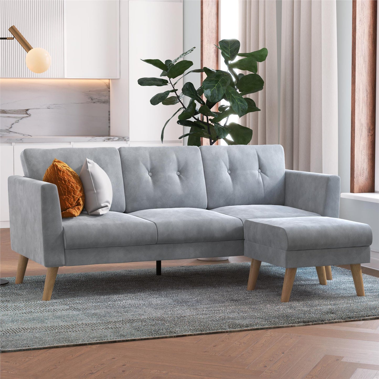 Gloria Sofa Sectional - Light Gray