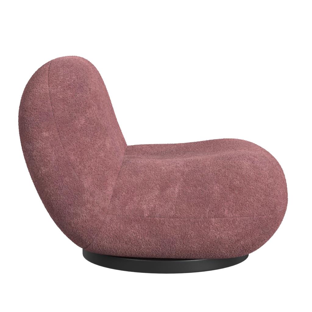 Crosby Boucle Swivel Chair - Berry