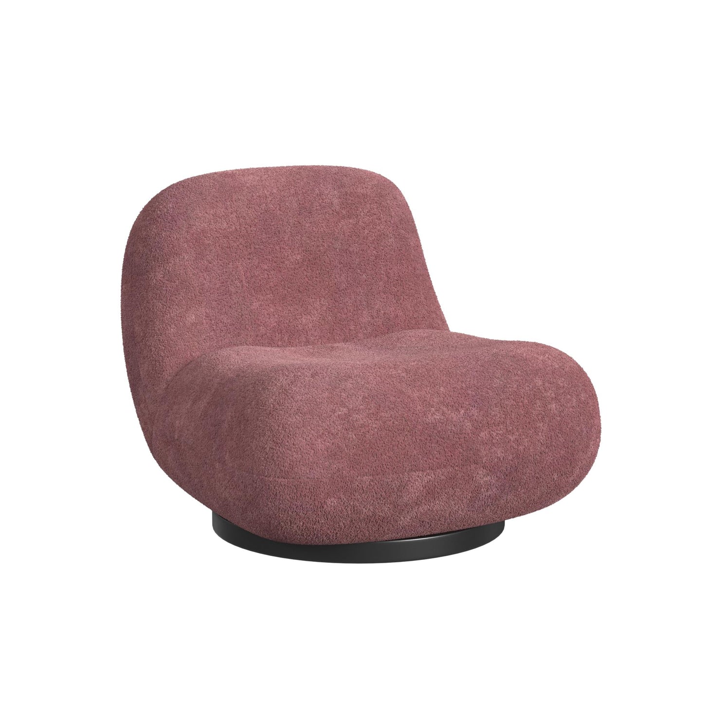 Crosby Boucle Swivel Chair - Berry