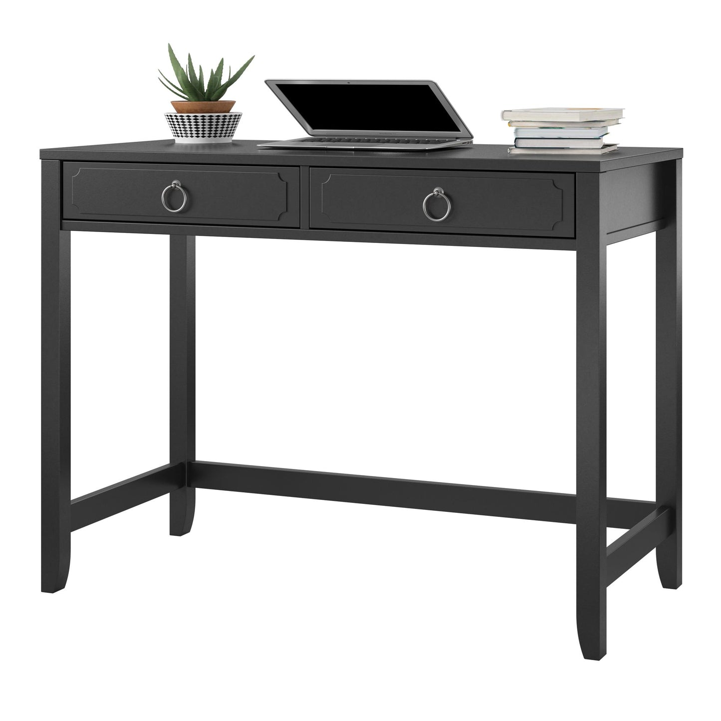 Her Majesty 2 Drawer Writing Desk, Black - Black