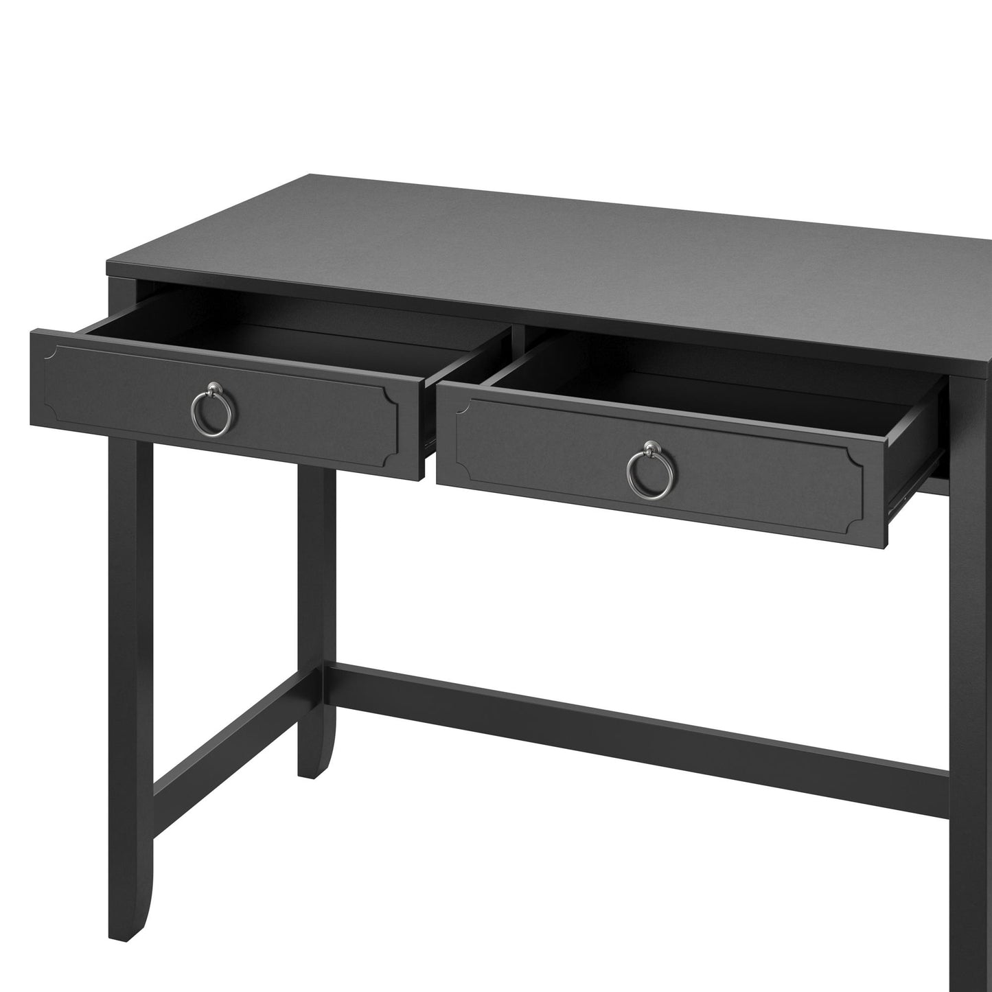 Her Majesty 2 Drawer Writing Desk, Black - Black