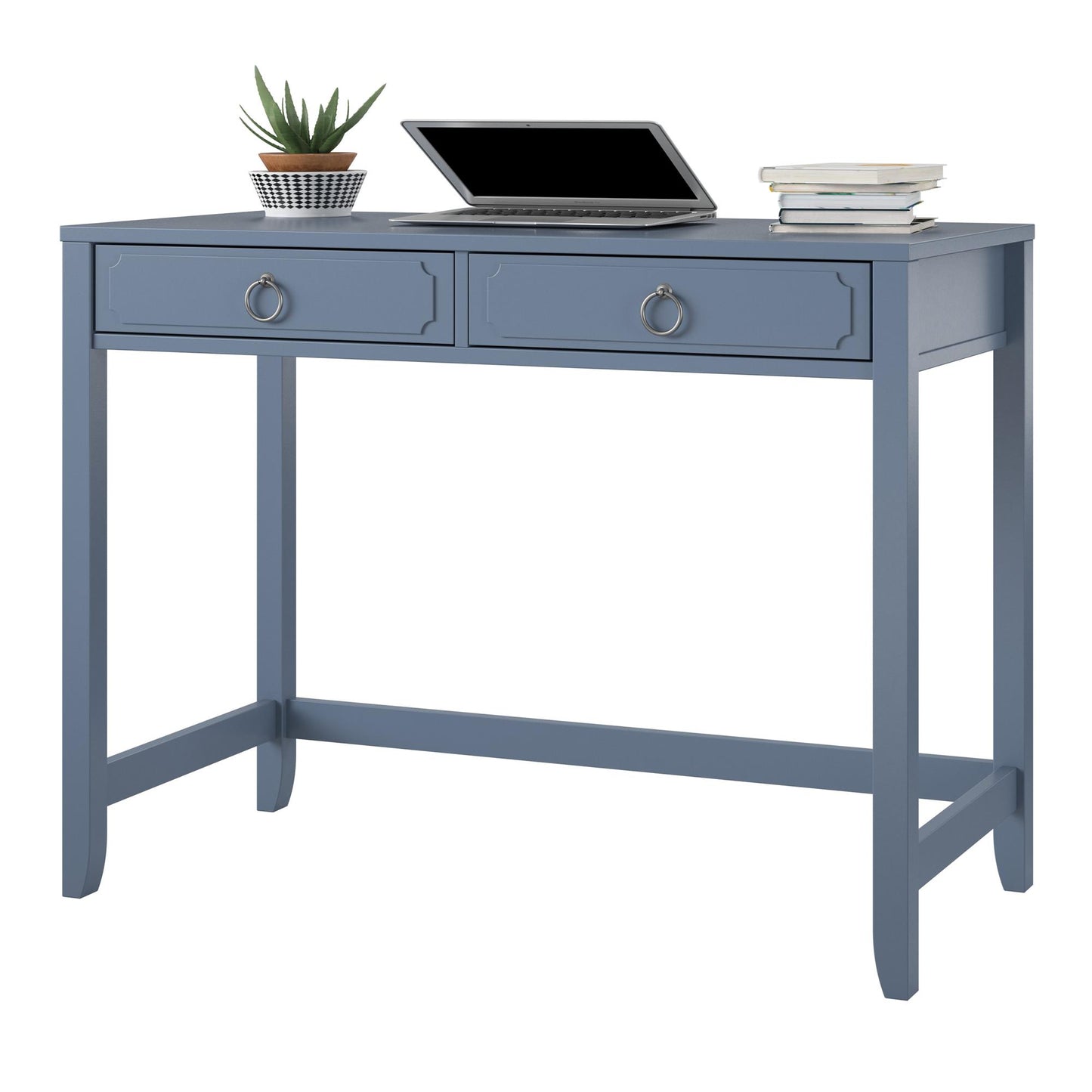 Her Majesty 2 Drawer Writing Desk, Blue - Blue