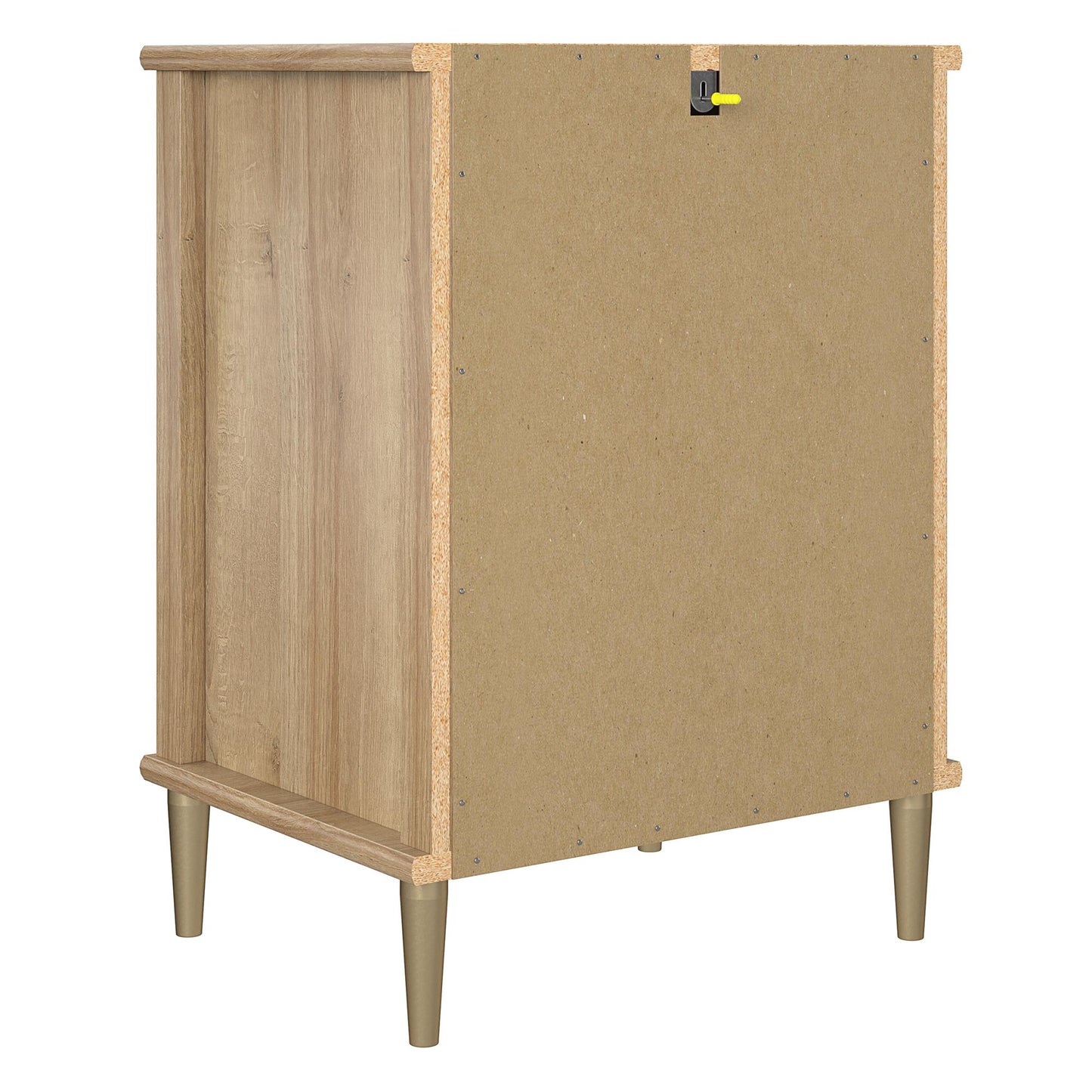 Shiloh Faux Rattan Nightstand with Drawer and Lower Shelf - Natural