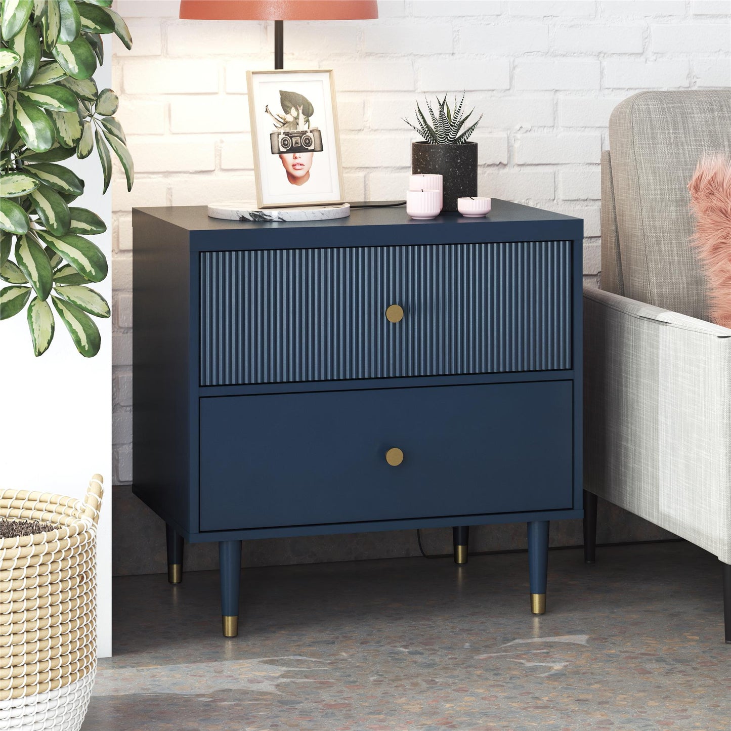 Elizabeth Nightstand, Navy - Navy