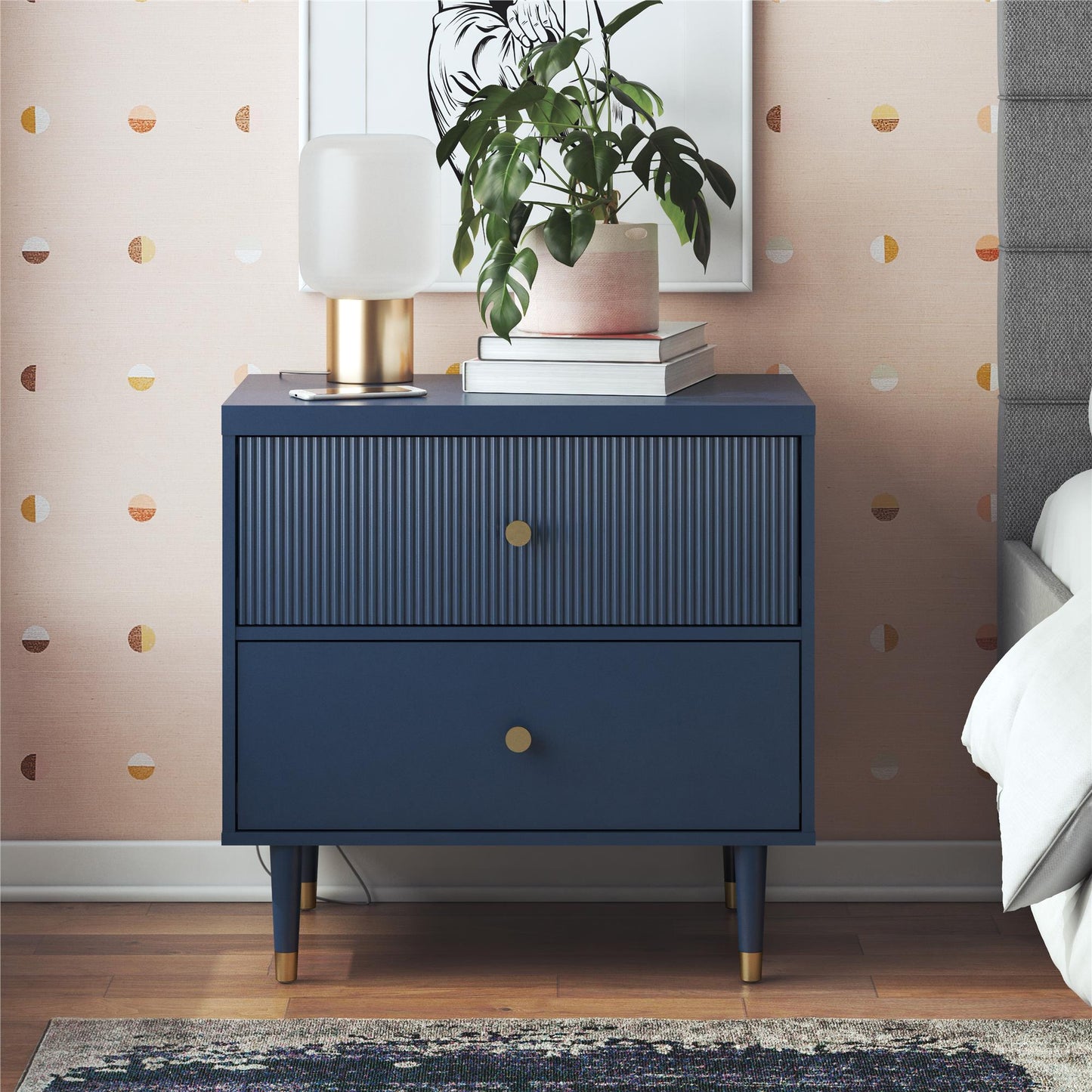 Elizabeth Nightstand, Navy - Navy