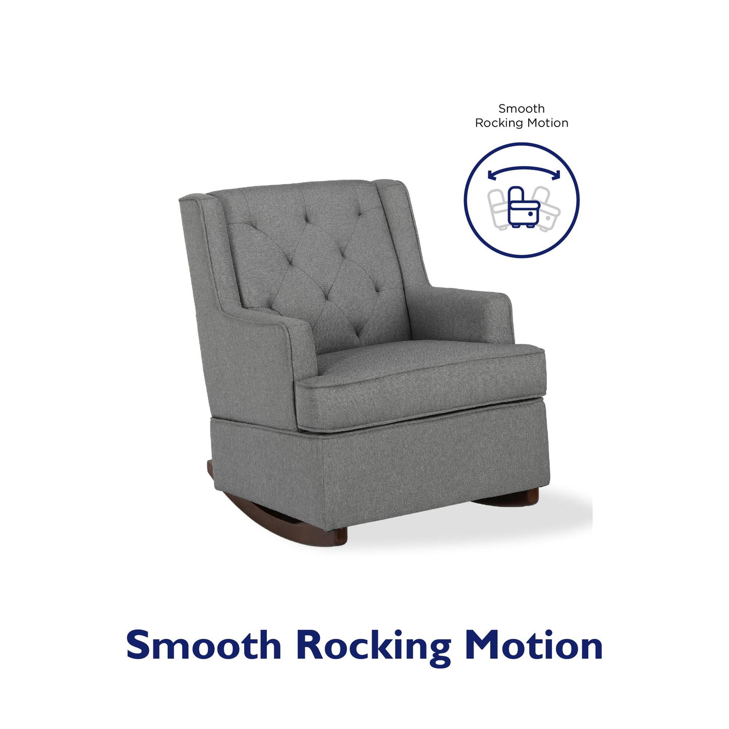 Bennet Transitional Wingback Linen Upholstered Nursery Rocker Chair - Grey Linen