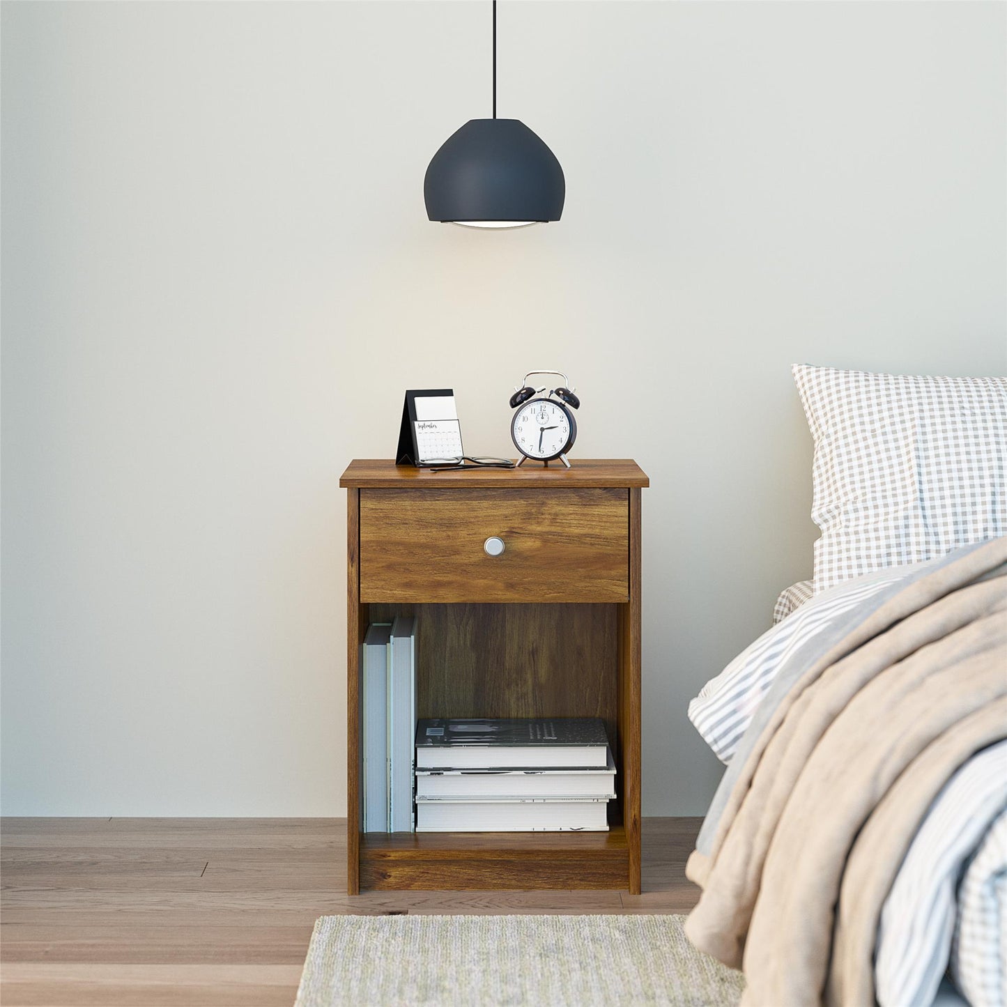 Ellywn Nightstand with Drawer - Bank Alder