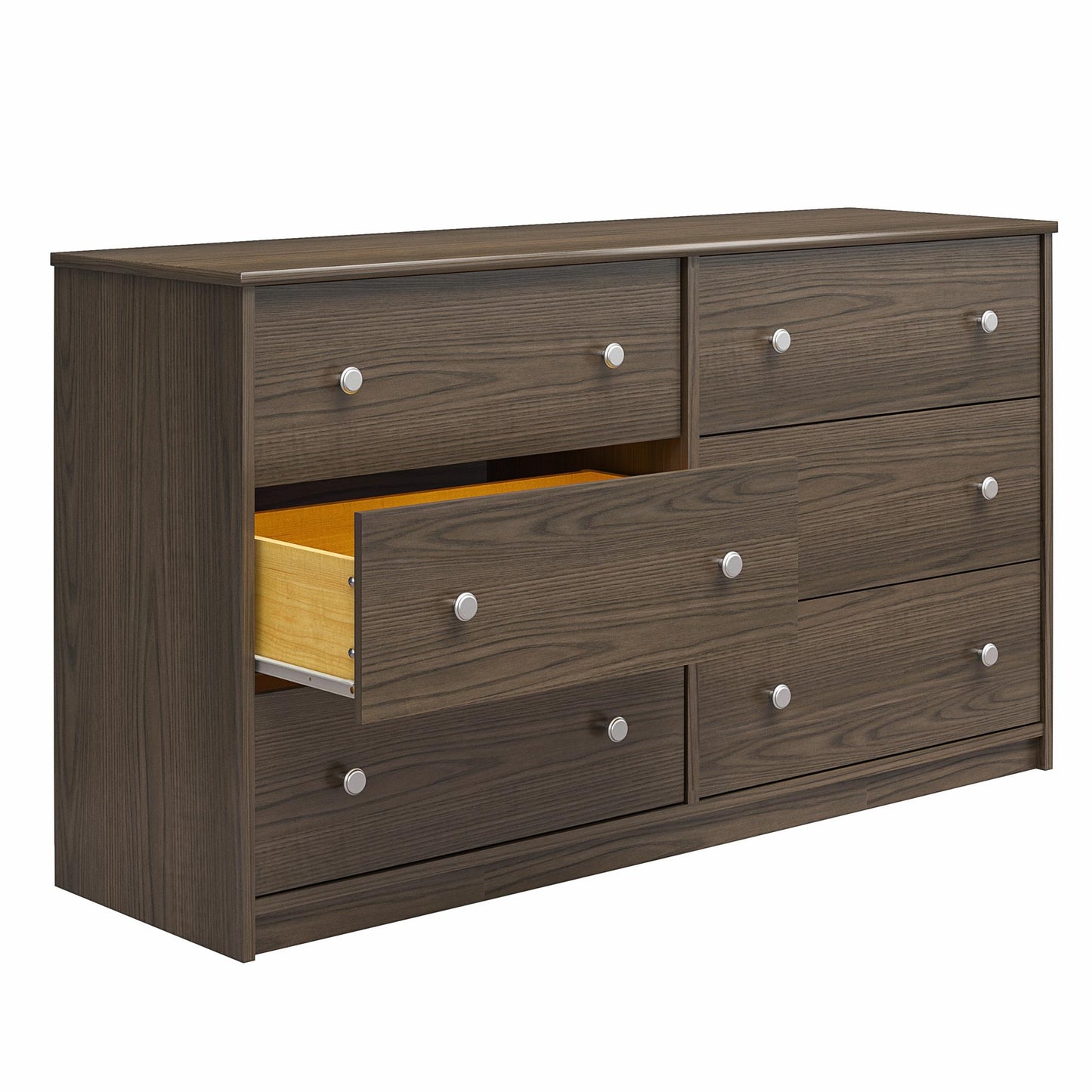 Ellwyn 6 Drawer Wide Dresser with Included Wall Anchor Kit - Brown Stanton Ash