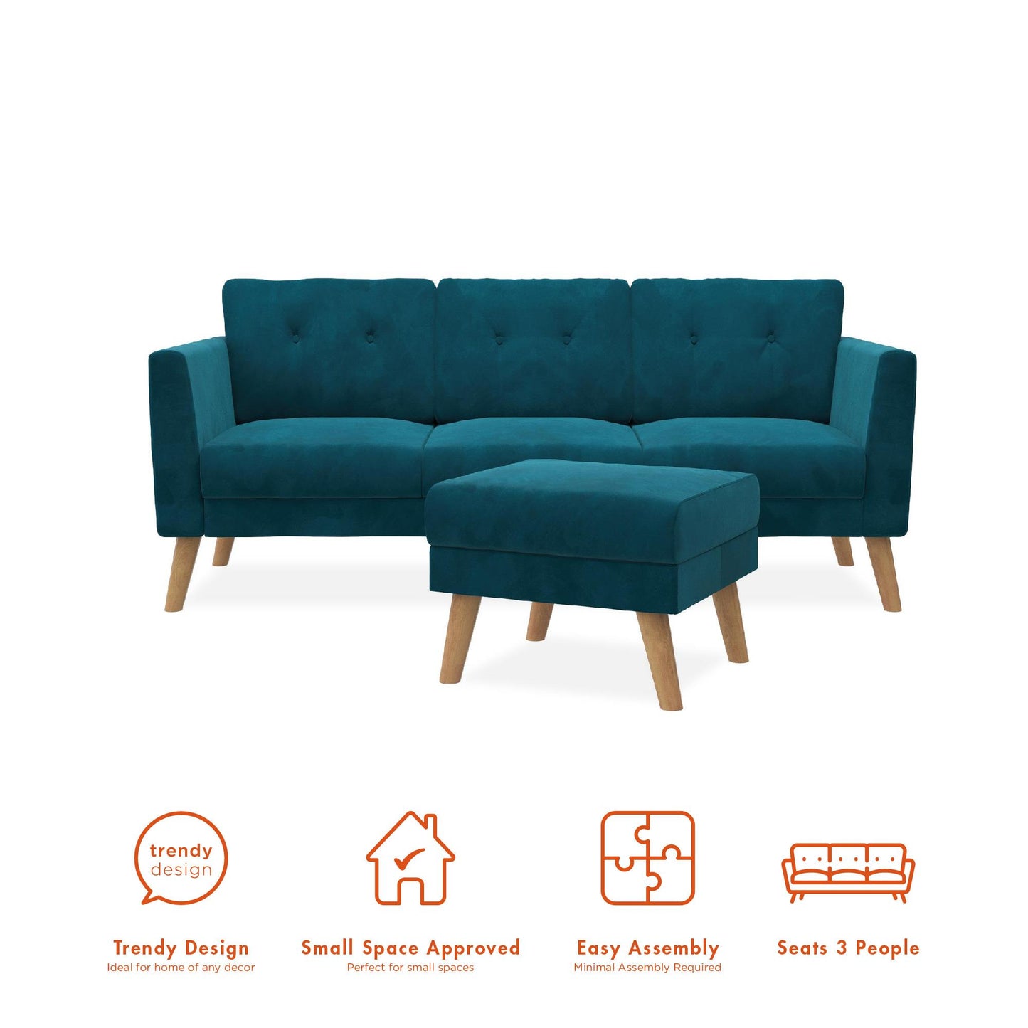 Gloria Sofa Sectional - Blue
