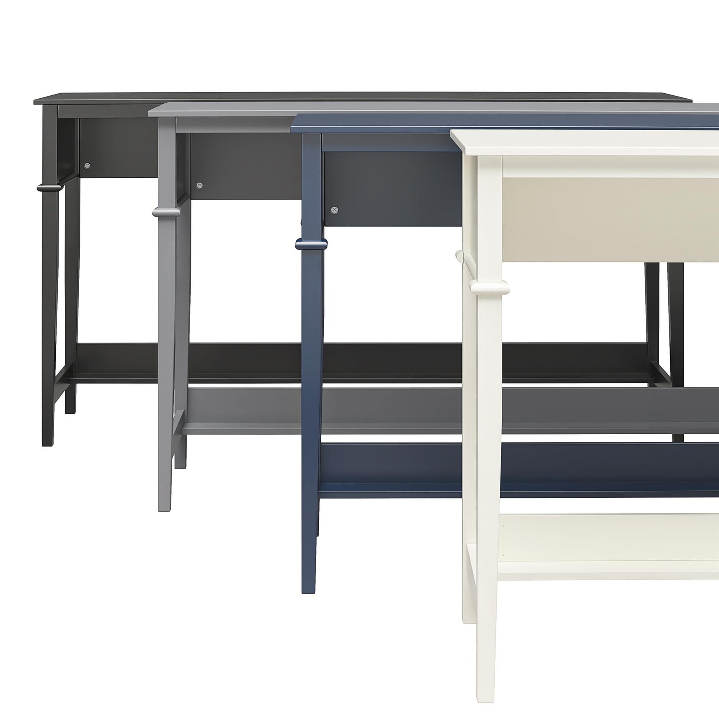 Franklin Painted Sofa Table / Extra Wide Desk with Foot Rest - White