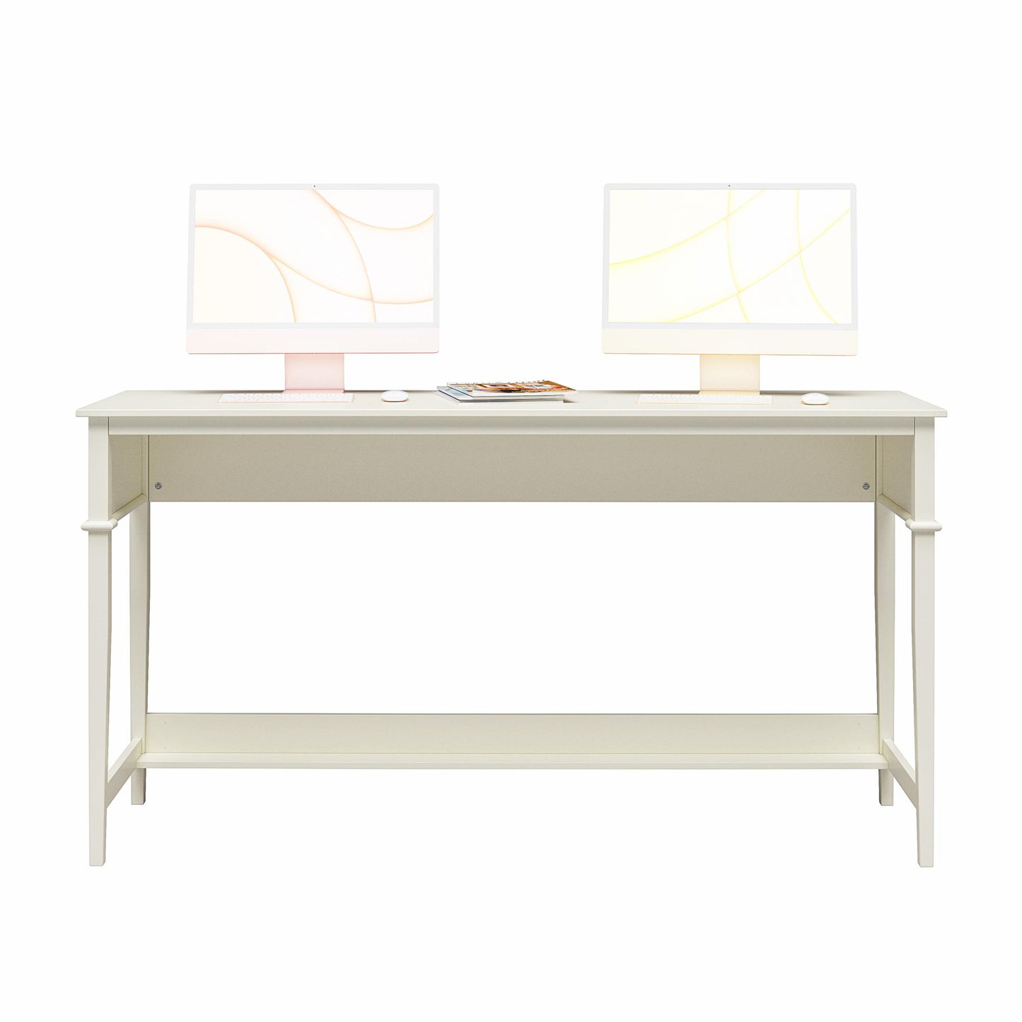 Franklin Painted Sofa Table / Extra Wide Desk with Foot Rest - White
