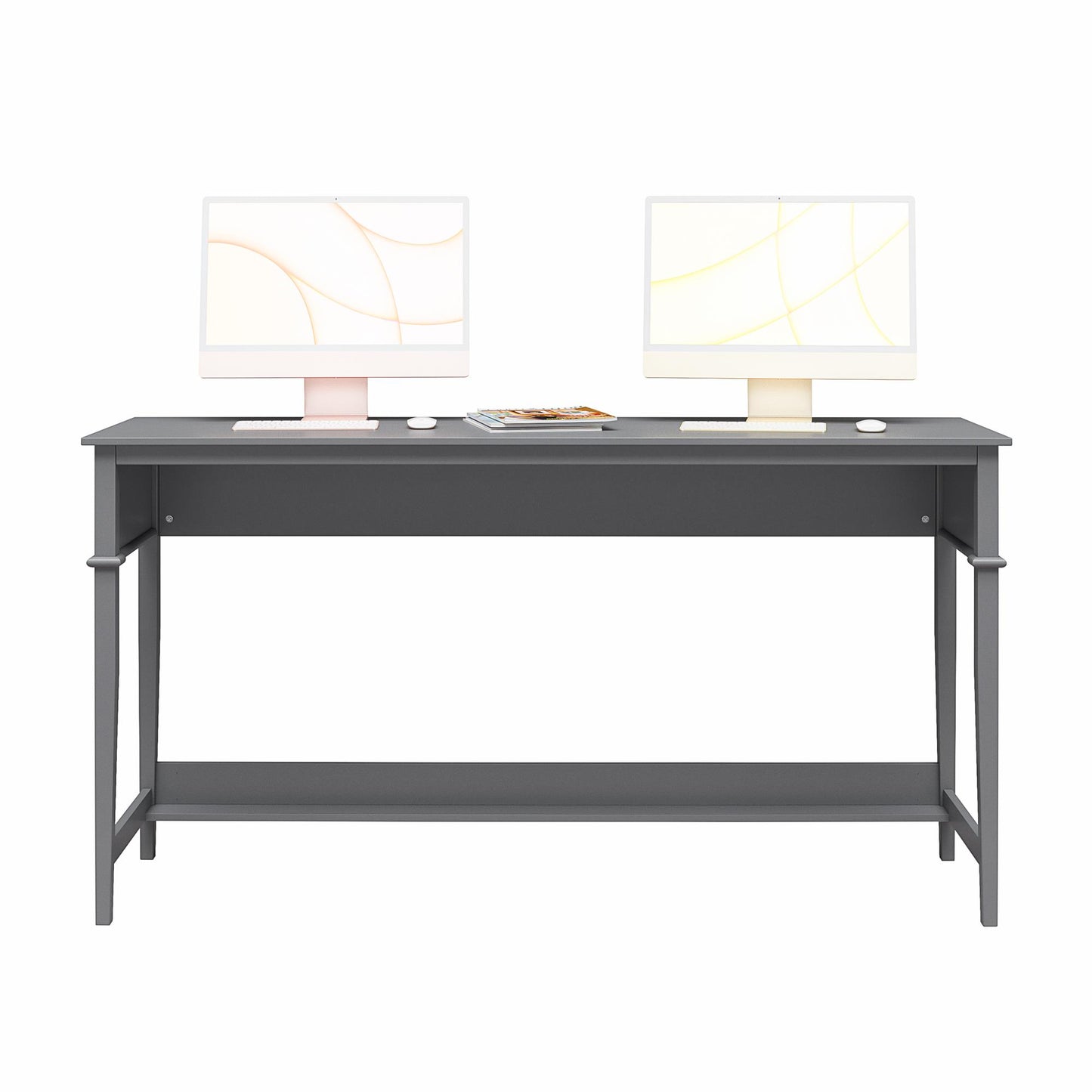 Franklin Painted Sofa Table / Extra Wide Desk with Foot Rest - Gray