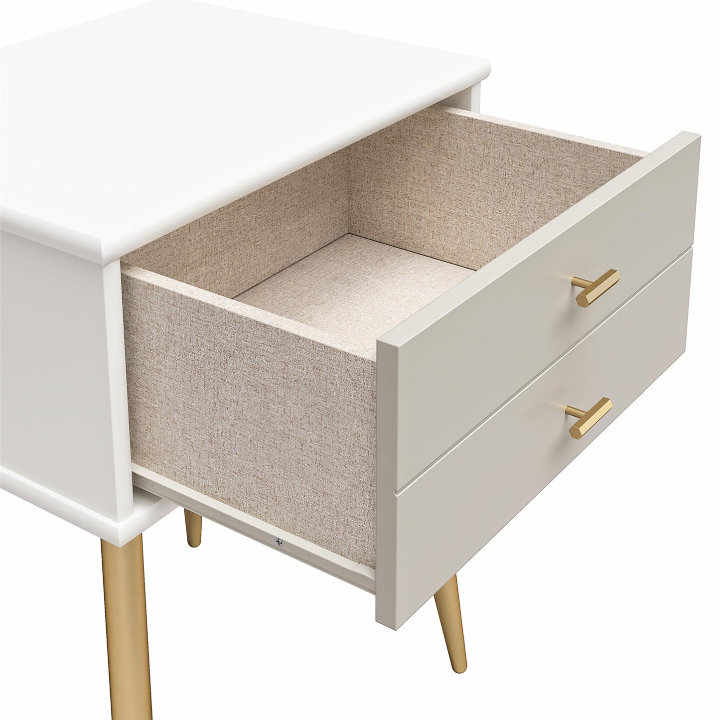 Little Seeds Valentina 1 Drawer Nightstand - White / Grey