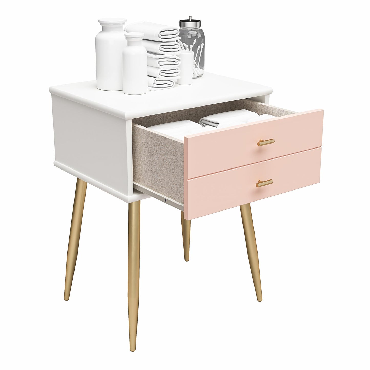 Little Seeds Valentina 1 Drawer Nightstand - Pale Pink