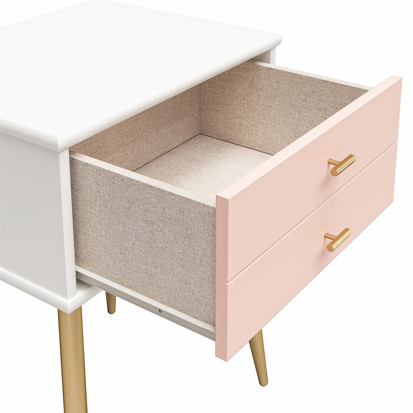Little Seeds Valentina 1 Drawer Nightstand - Pale Pink
