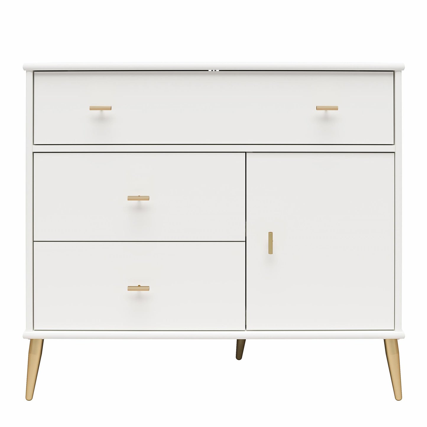 Little Seeds Valentina Asymmetrical 3 Drawer / 1 Door Convertible Dresser - White