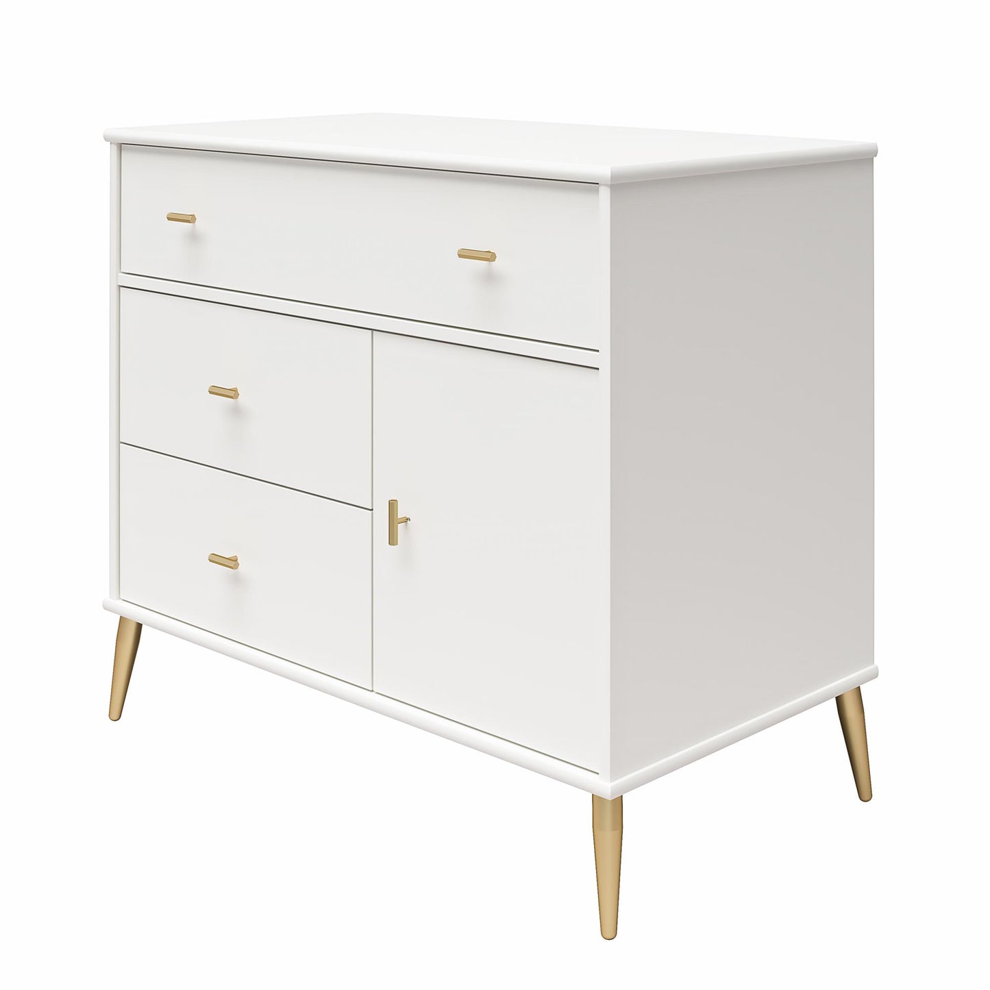 Little Seeds Valentina Asymmetrical 3 Drawer / 1 Door Convertible Dresser - White
