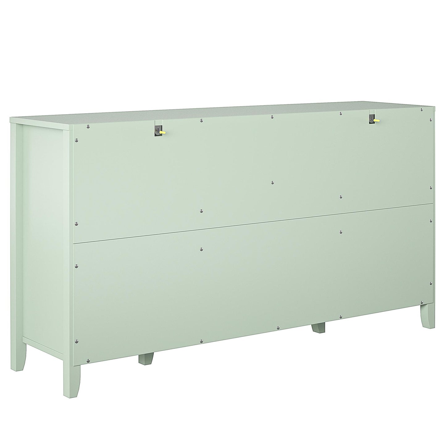Her Majesty 4 Drawer/2 Door Wide Dresser, Pale Green - Pale Green