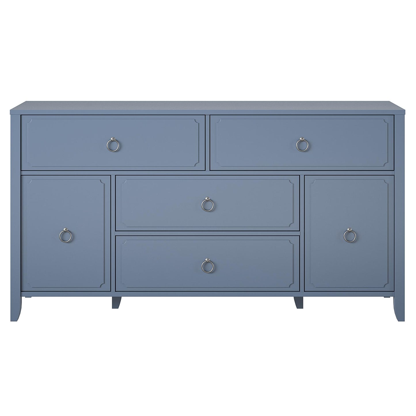 Her Majesty 4 Drawer/2 Door Wide Dresser, Blue - Blue
