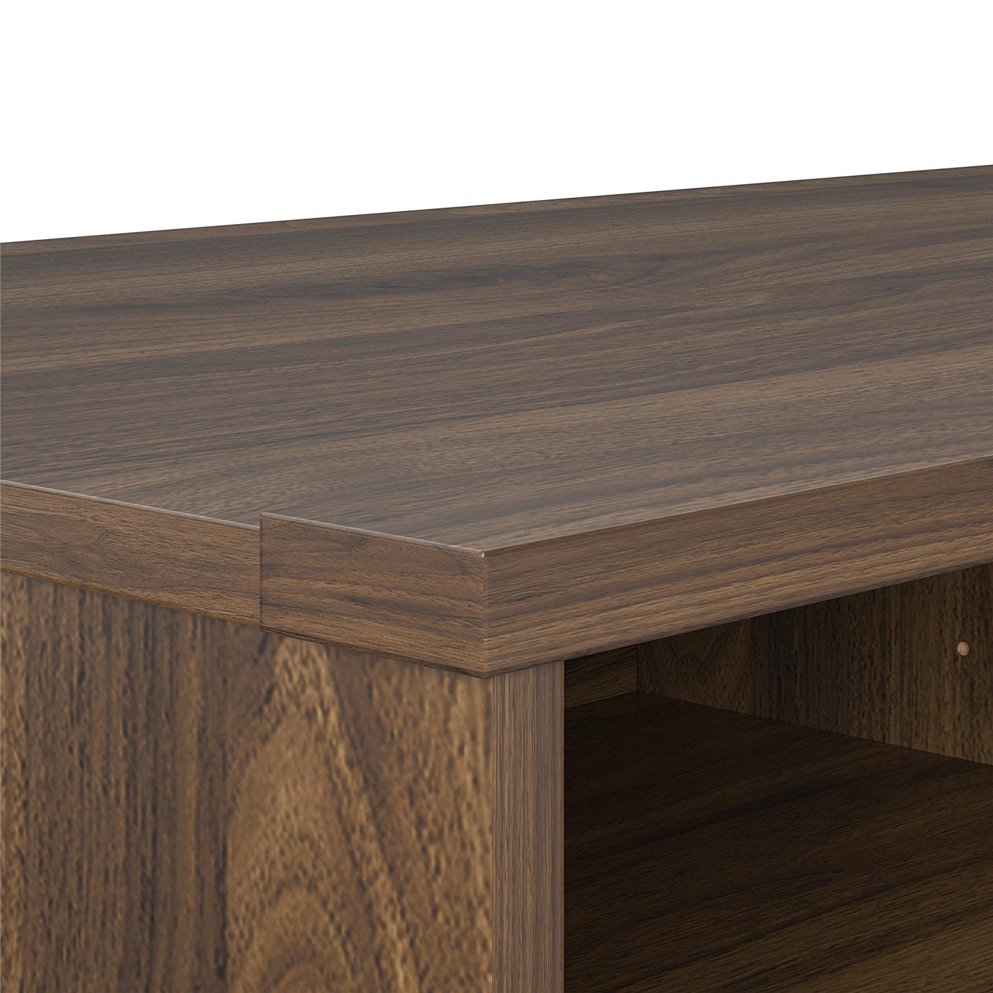 Noble 75" TV Stand with Electric Fireplace Insert and 4 Shelves - Walnut