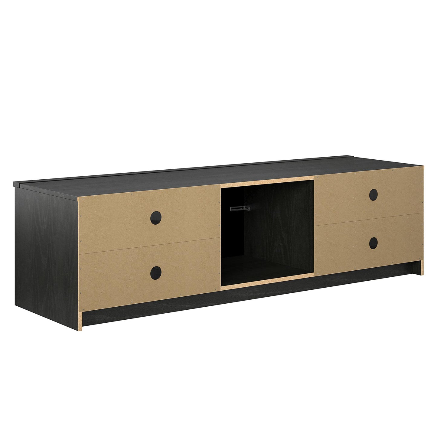 Noble 75" TV Stand with Electric Fireplace Insert and 4 Shelves - Black Oak