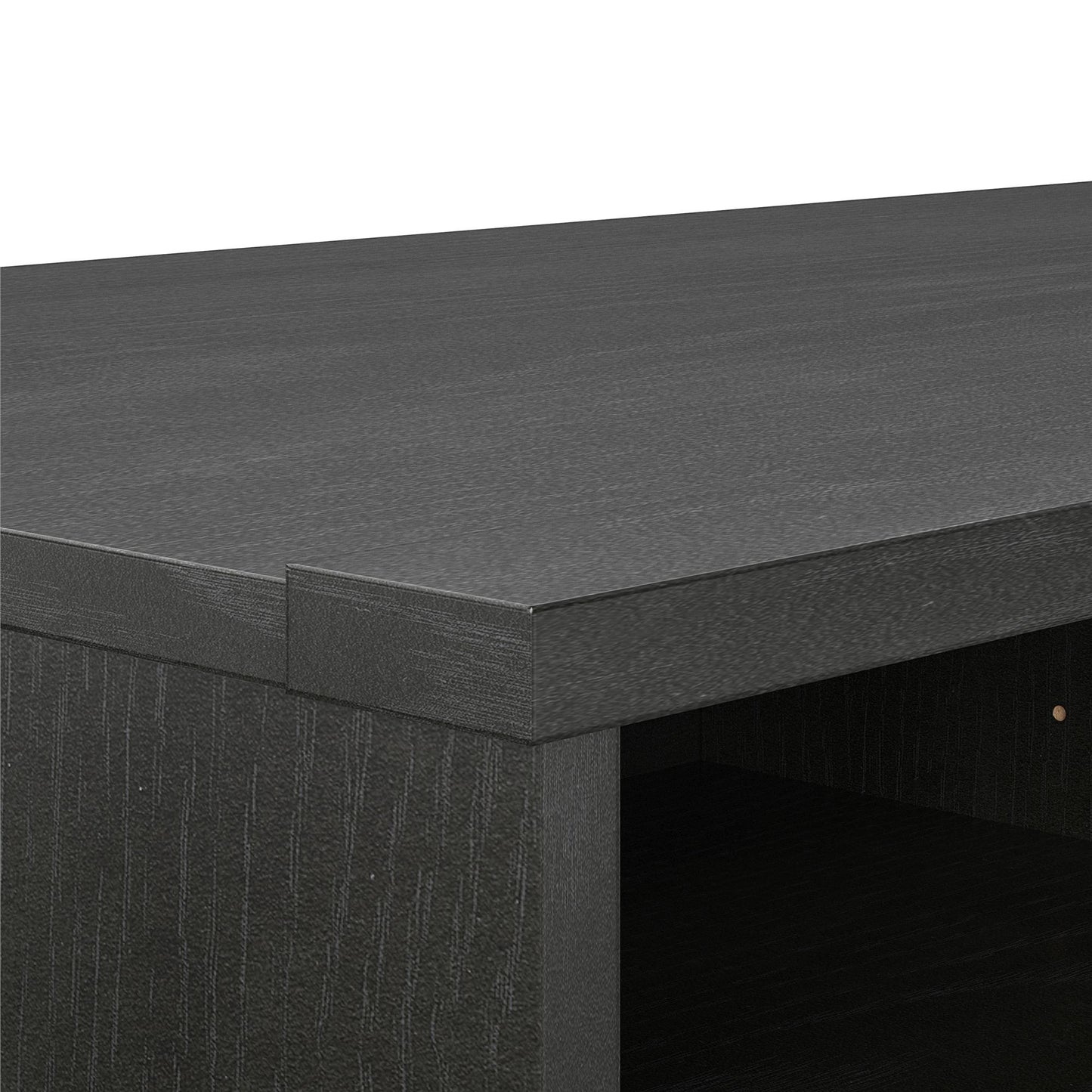Noble 75" TV Stand with Electric Fireplace Insert and 4 Shelves - Black Oak