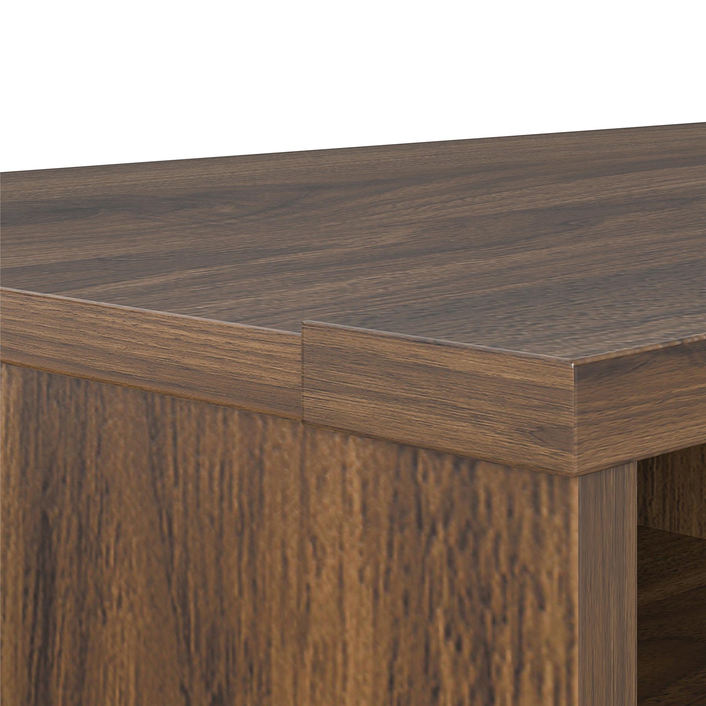 Noble 65” TV Stand with Electric Fireplace Insert and 4 Shelves - Walnut
