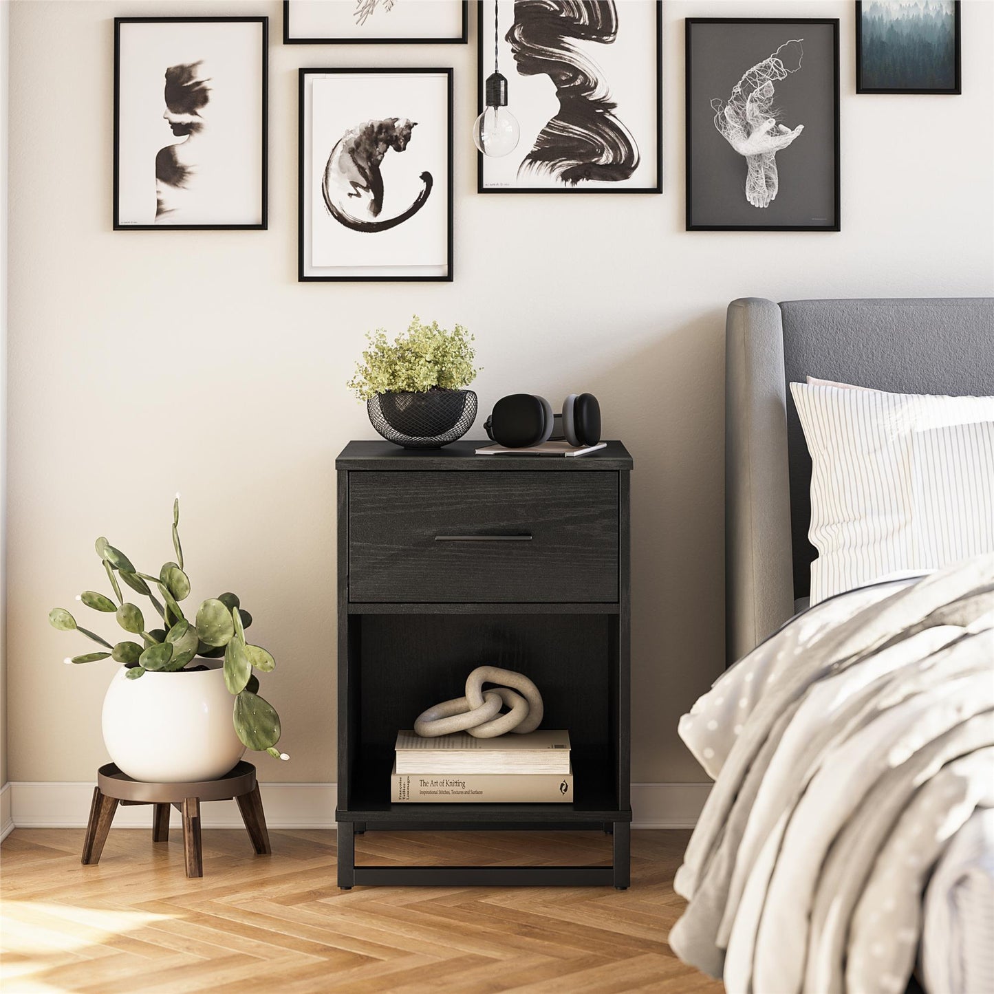 Monterey Nightstand, Black Oak - Black Oak