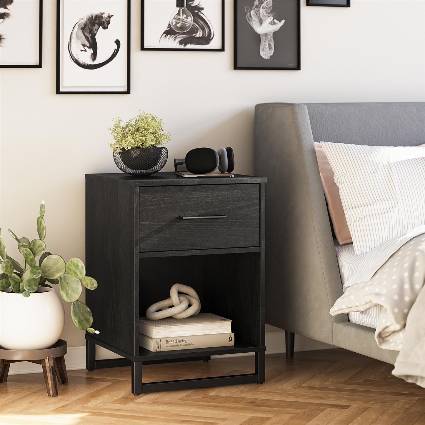 Monterey Nightstand, Black Oak - Black Oak