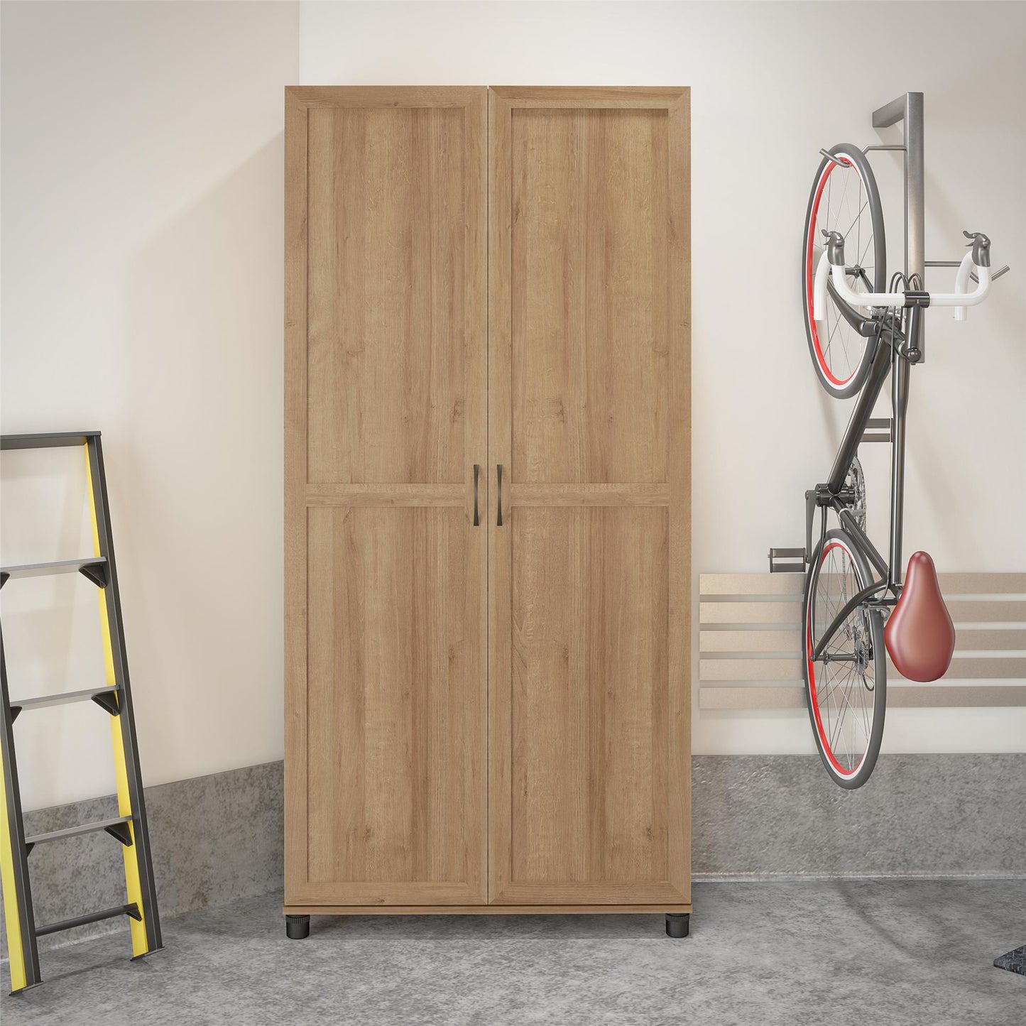 Lory Framed 36" Utility Cabinet, Natural - Natural